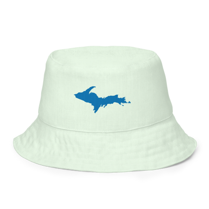 Michigan Upper Peninsula Bucket Hat (w/ Azure UP Outline) | Reversible - Dew Green