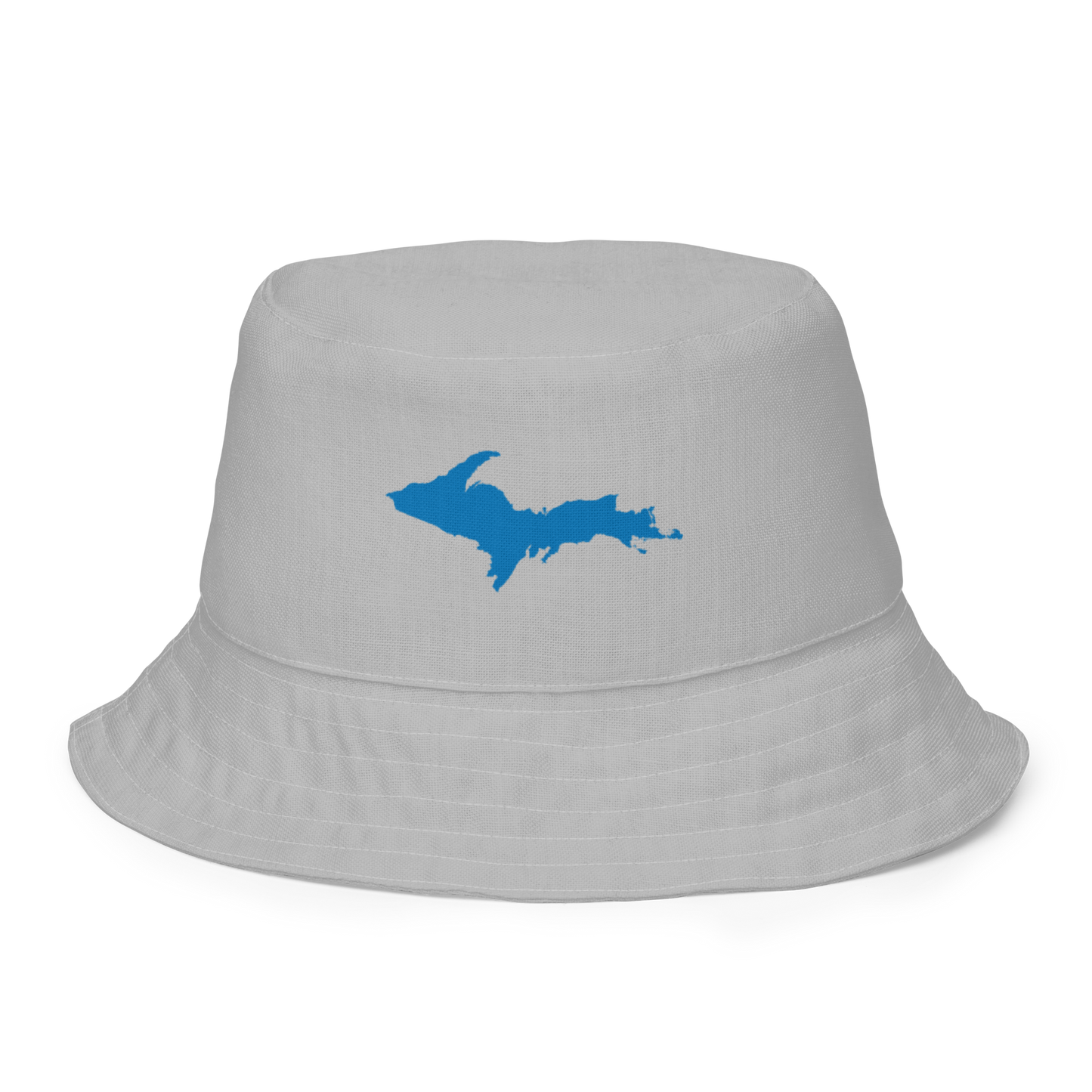 Michigan Upper Peninsula Bucket Hat (w/ Azure UP Outline) | Reversible - Silver