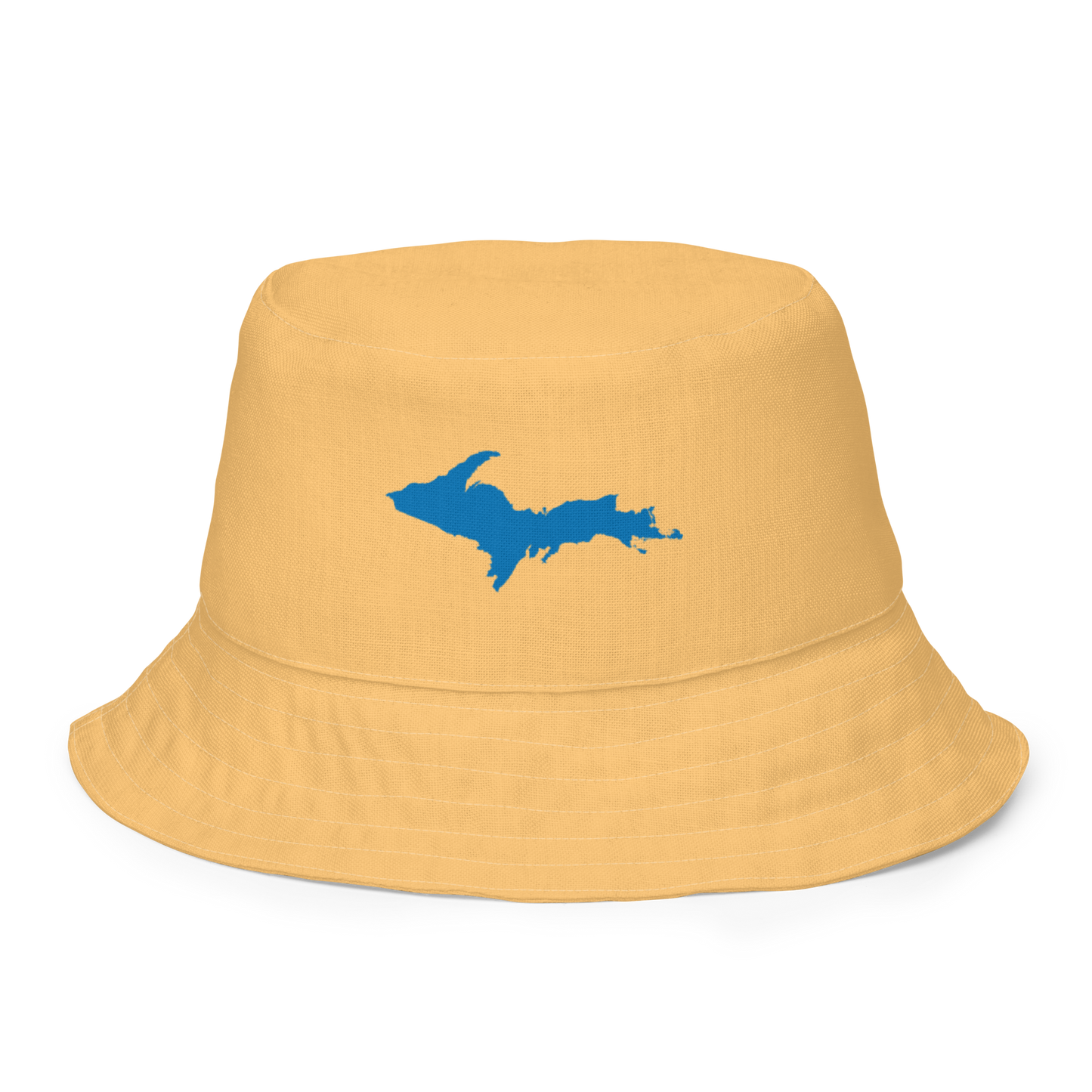 Michigan Upper Peninsula Bucket Hat (w/ Azure UP Outline) | Reversible - Apricot Color