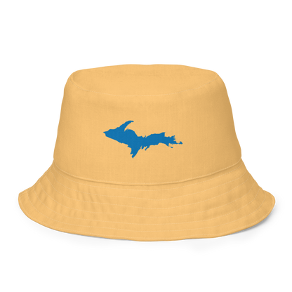 Michigan Upper Peninsula Bucket Hat (w/ Azure UP Outline) | Reversible - Apricot Color