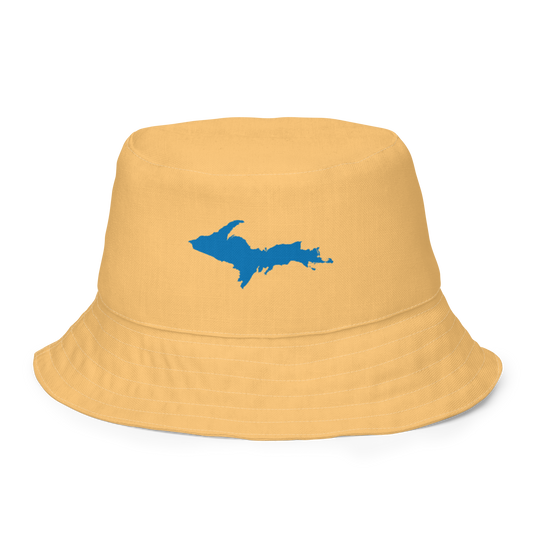 Michigan Upper Peninsula Bucket Hat (w/ Azure UP Outline) | Reversible - Apricot Color