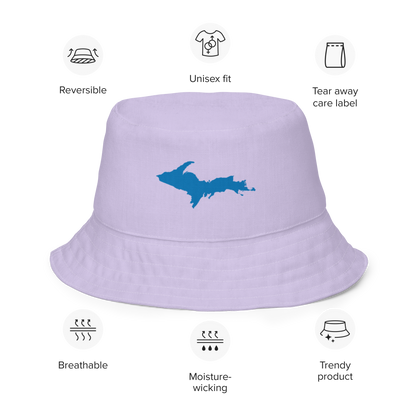 Michigan Upper Peninsula Bucket Hat (w/ Azure UP Outline) | Reversible - Lavender