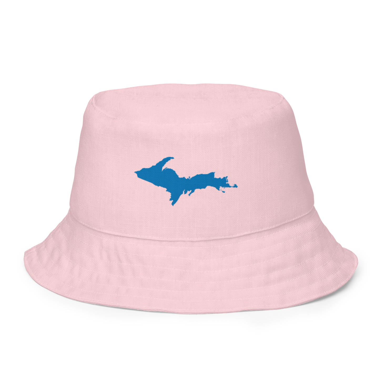 Michigan Upper Peninsula Bucket Hat (w/ Azure UP Outline) | Reversible - Pale Pink