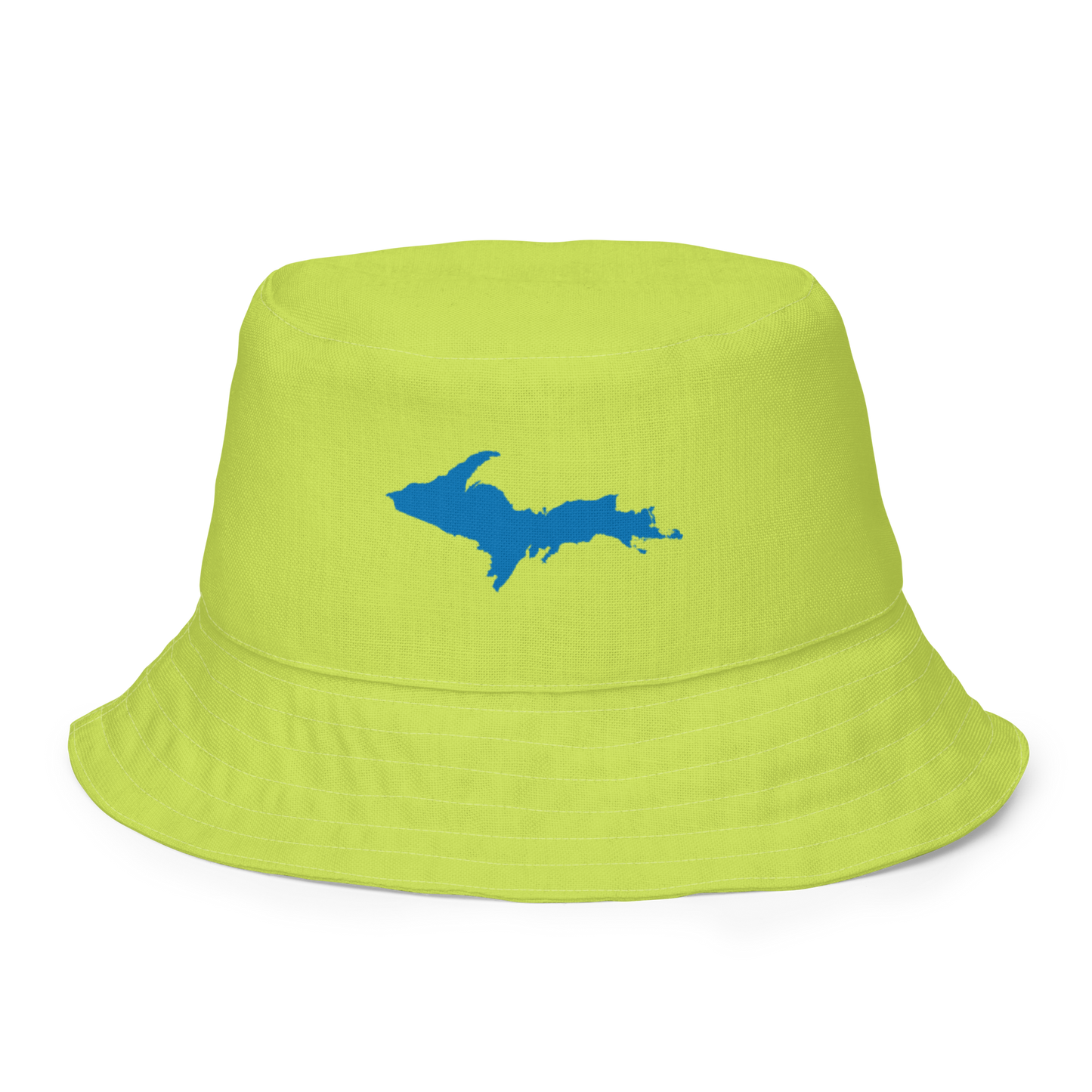 Michigan Upper Peninsula Bucket Hat (w/ Azure UP Outline) | Reversible - Gooseberry Green