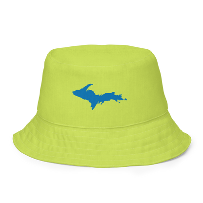 Michigan Upper Peninsula Bucket Hat (w/ Azure UP Outline) | Reversible - Gooseberry Green