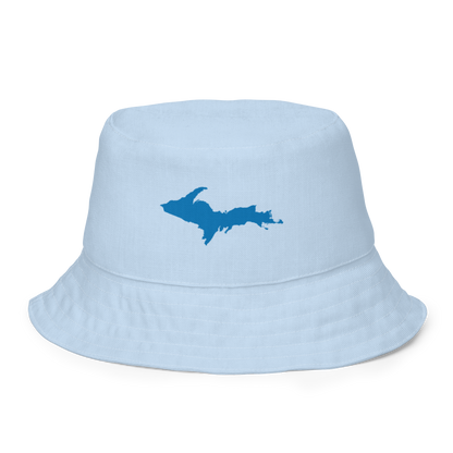 Michigan Upper Peninsula Bucket Hat (w/ Azure UP Outline) | Reversible - Light Blue