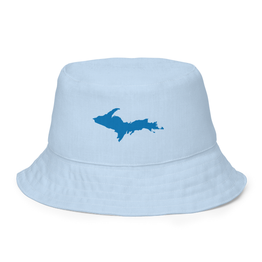 Michigan Upper Peninsula Bucket Hat (w/ Azure UP Outline) | Reversible - Light Blue