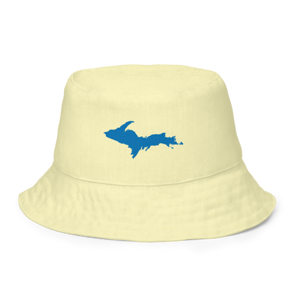 Michigan Upper Peninsula Bucket Hat (w/ Azure UP Outline) | Reversible - Canary Yellow