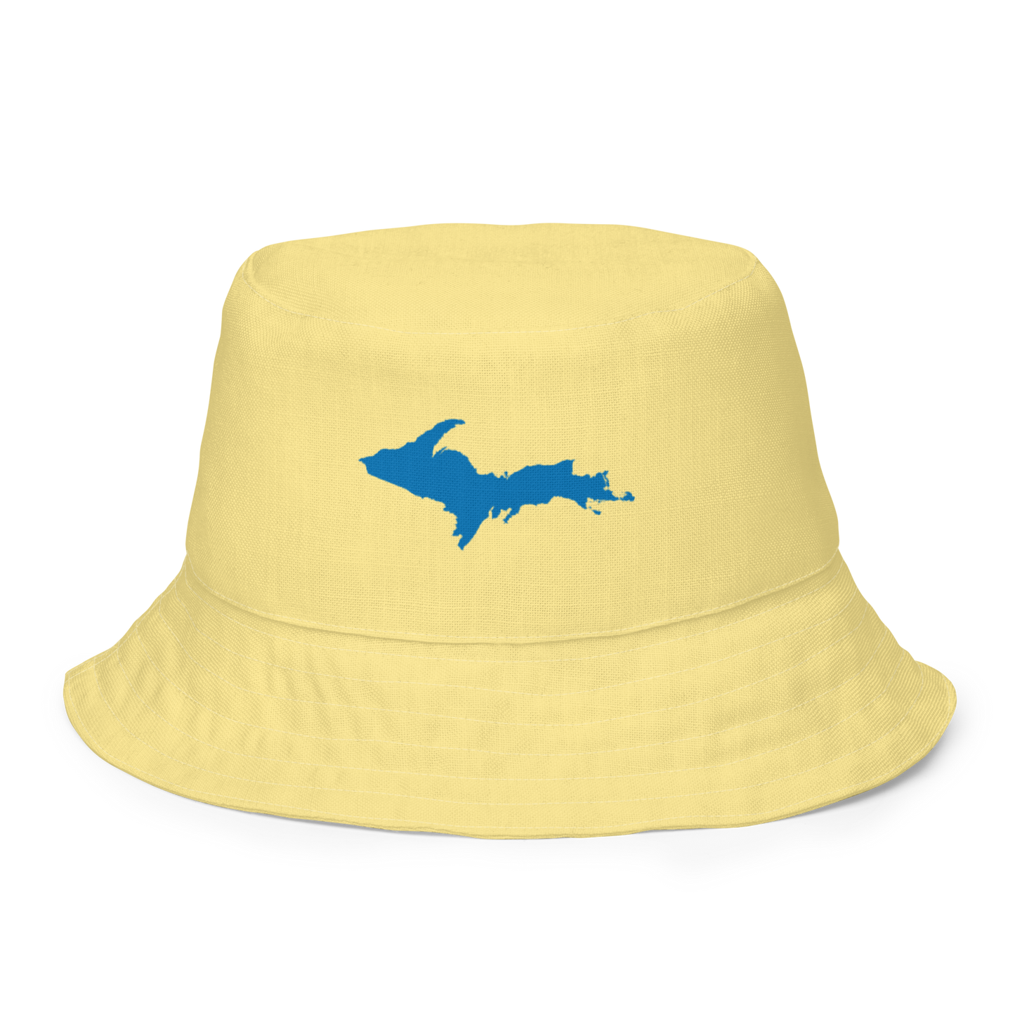 Michigan Upper Peninsula Bucket Hat (w/ Azure UP Outline) | Reversible - Cherry Yellow