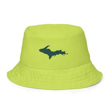 Michigan Upper Peninsula Bucket Hat (w/ Green UP Outline) | Reversible - Gooseberry Green