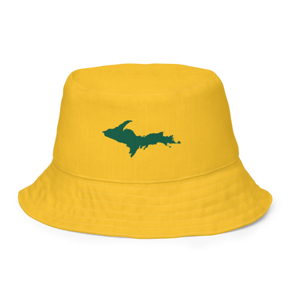 Michigan Upper Peninsula Bucket Hat (w/ Green UP Outline) | Reversible - Superior Gold