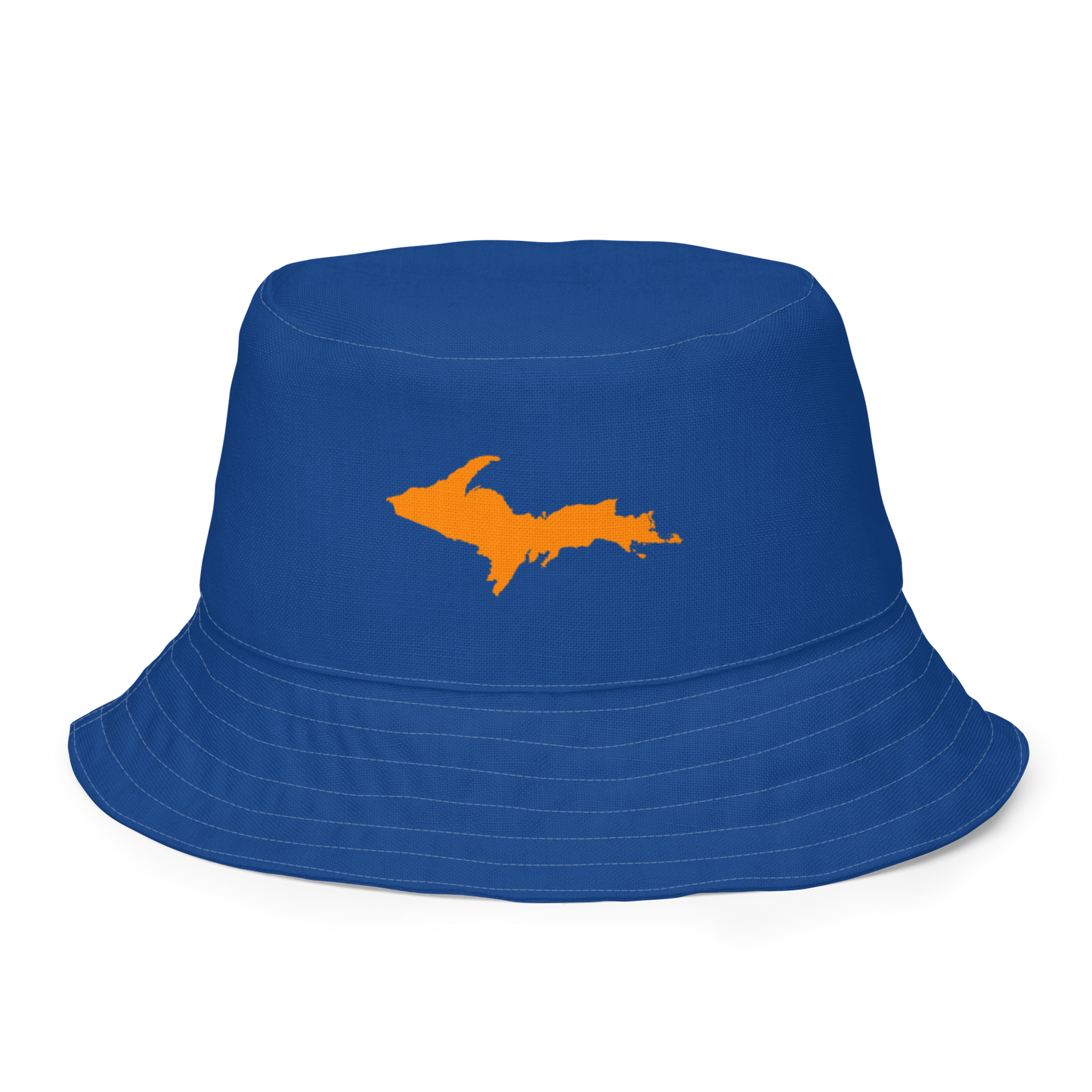 Michigan Upper Peninsula Bucket Hat (w/ Orange UP Outline) | Reversible - Dark Blue