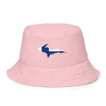 Michigan Upper Peninsula Bucket Hat (w/ UP Finland Flag) | Reversible - Pink