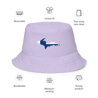 Michigan Upper Peninsula Bucket Hat (w/ UP Finland Flag) | Reversible - Lavender