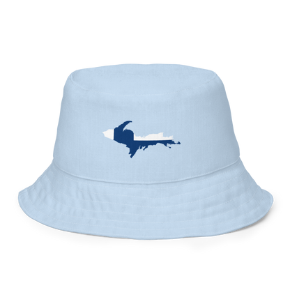 Michigan Upper Peninsula Bucket Hat (w/ UP Finland Flag) | Reversible - Light Blue