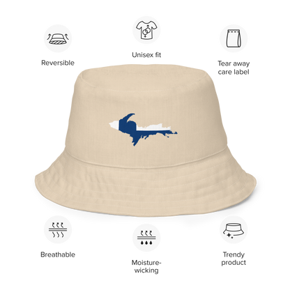 Michigan Upper Peninsula Bucket Hat (w/ UP Finland Flag) | Reversible - Canvas Color