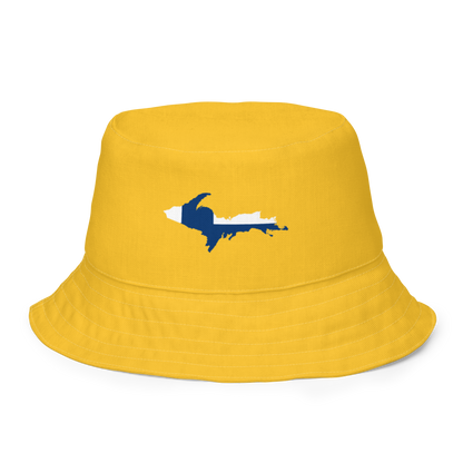 Michigan Upper Peninsula Bucket Hat (w/ UP Finland Flag) | Reversible - Gold