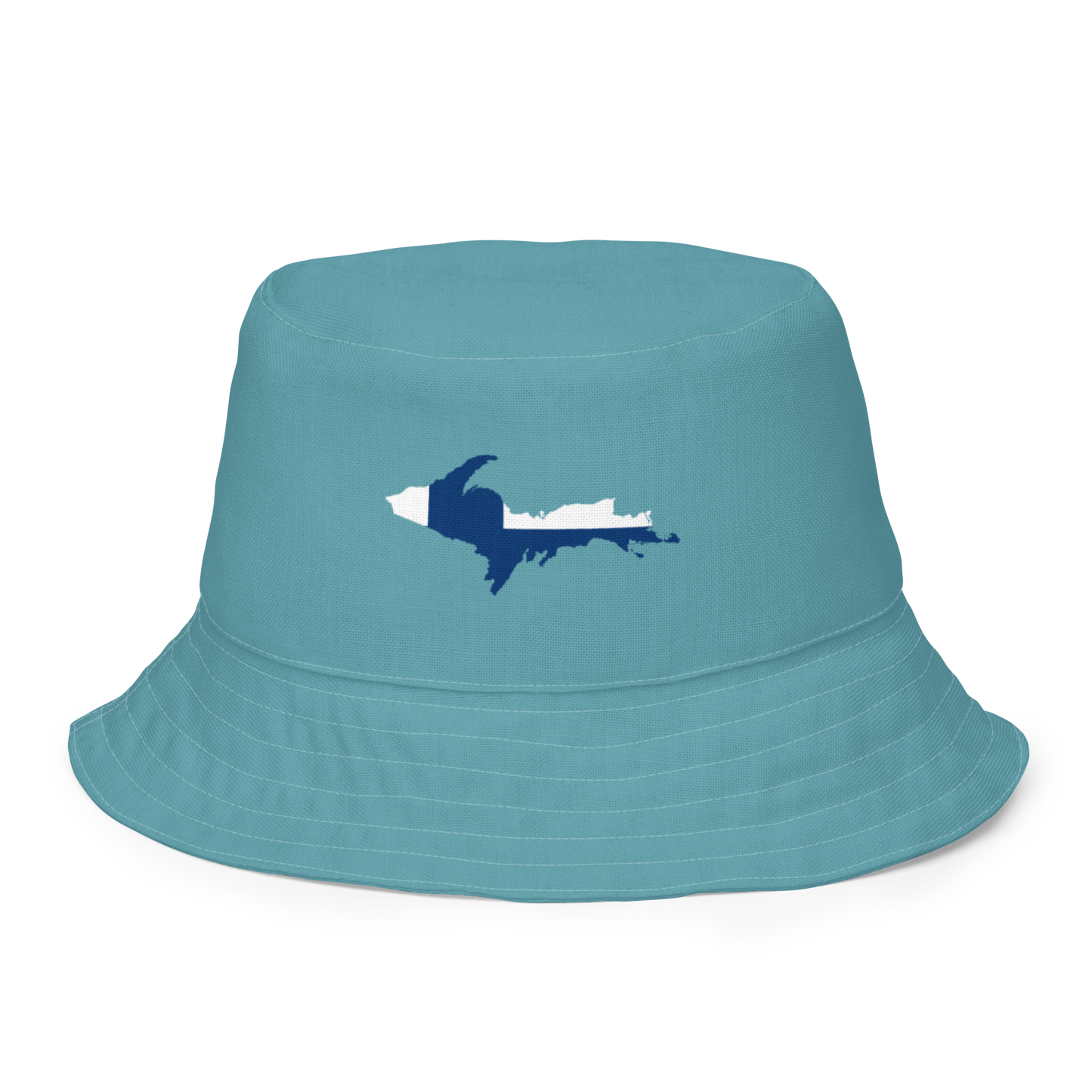 Michigan Upper Peninsula Bucket Hat (w/ UP Finland Flag) | Reversible - Lake Huron Blue