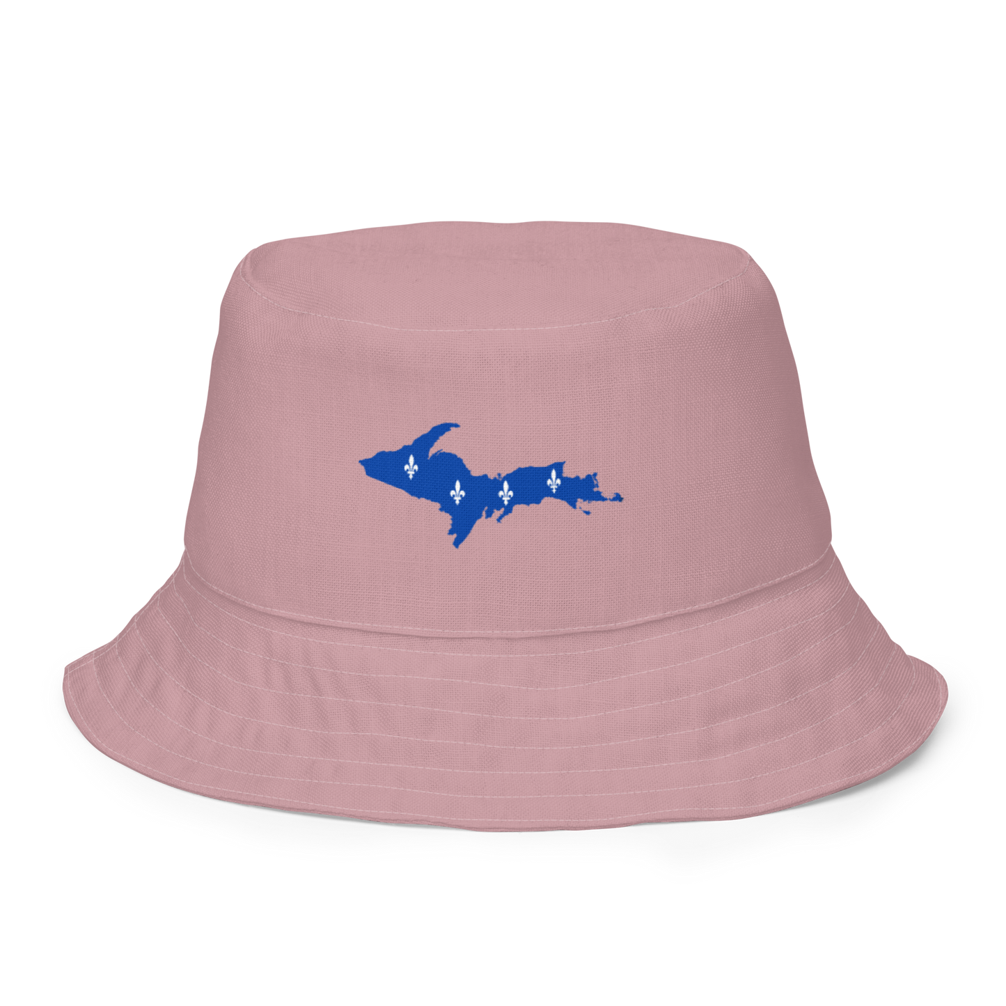 Michigan Upper Peninsula Bucket Hat (w/ UP Quebec Flag) | Reversible - Cherry Blossom Pink