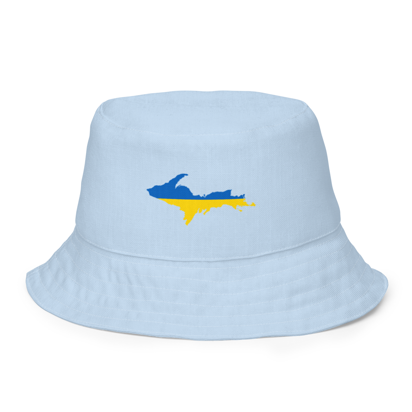 Michigan Upper Peninsula Bucket Hat (w/ UP Ukraine Flag) | Reversible - Light Blue