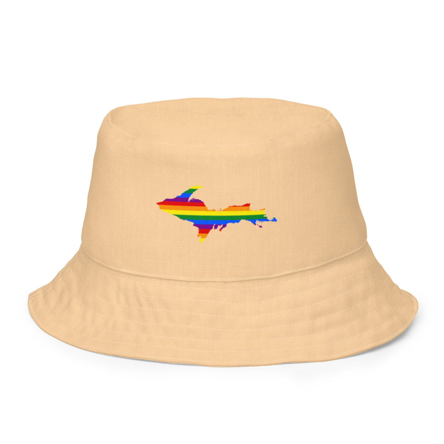 Michigan Upper Peninsula Bucket Hat (w/ UP Pride Flag) | Reversible - Pale Apricot