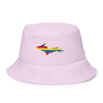 Michigan Upper Peninsula Bucket Hat (w/ UP Pride Flag) | Reversible - Pale Lavender