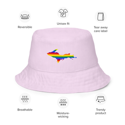 Michigan Upper Peninsula Bucket Hat (w/ UP Pride Flag) | Reversible - Pale Lavender