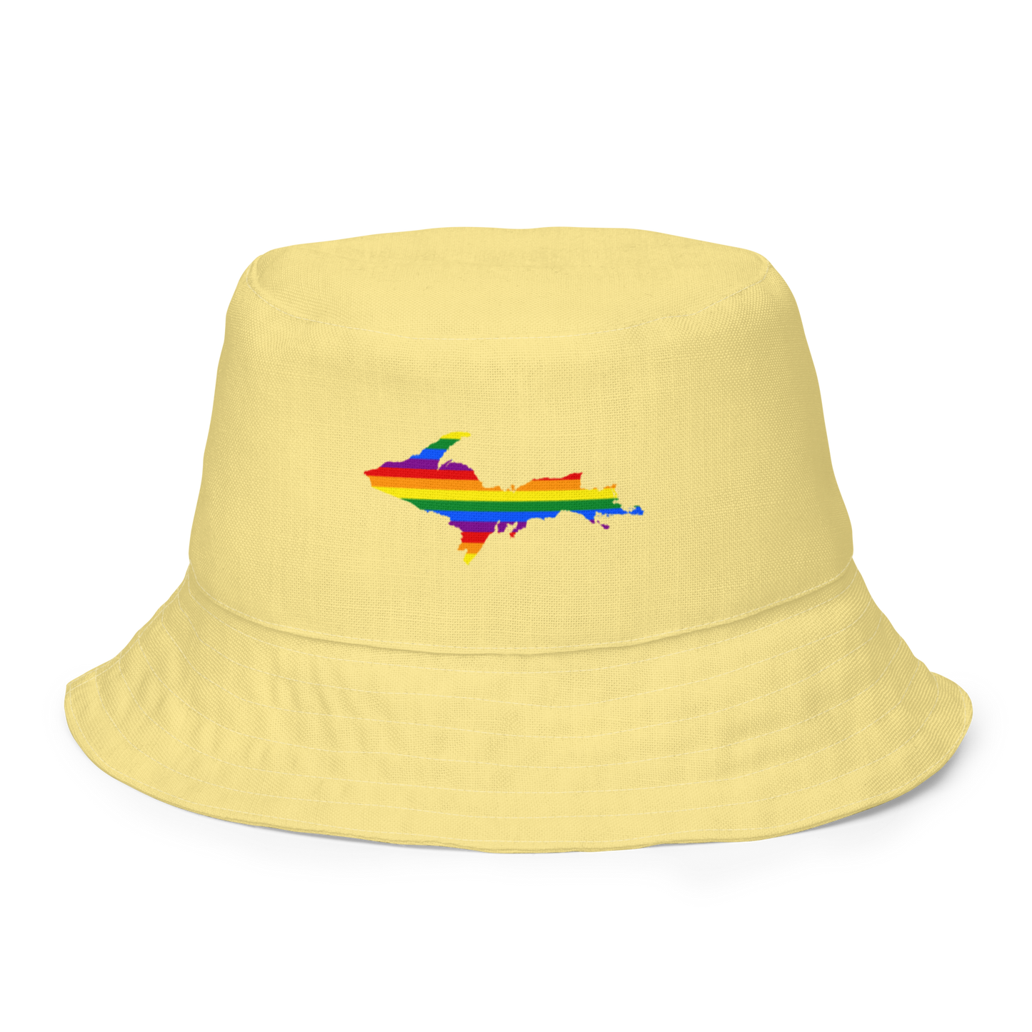 Michigan Upper Peninsula Bucket Hat (w/ UP Pride Flag) | Reversible - Cherry Yellow