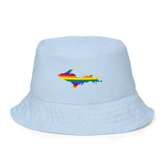 Michigan Upper Peninsula Bucket Hat (w/ UP Pride Flag) | Reversible - Light Blue