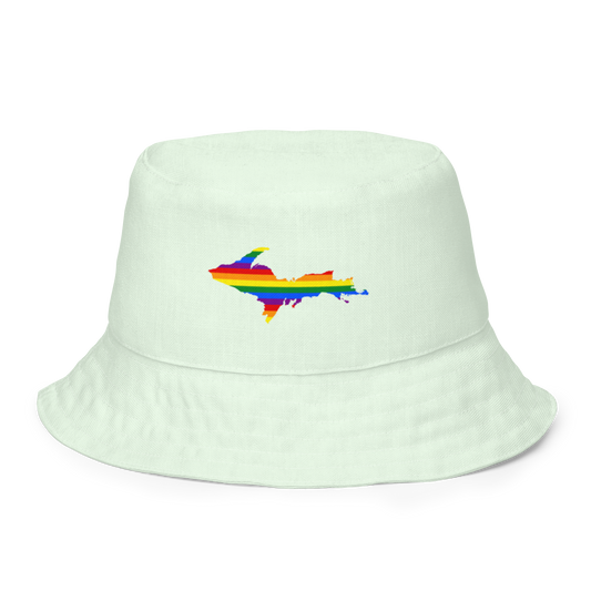 Michigan Upper Peninsula Bucket Hat (w/ UP Pride Flag) | Reversible - Dew Green