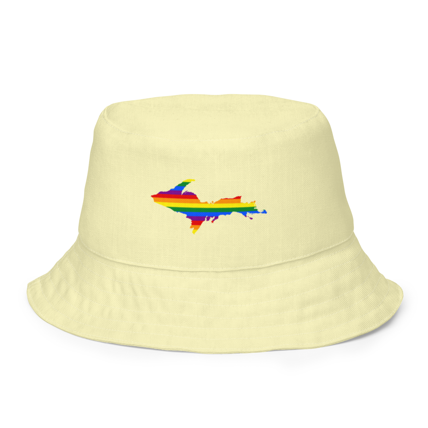 Michigan Upper Peninsula Bucket Hat (w/ UP Pride Flag) | Reversible - Canary Yellow