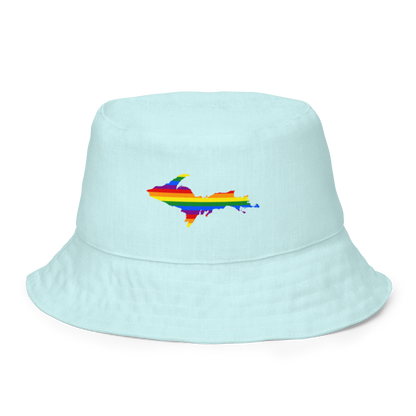 Michigan Upper Peninsula Bucket Hat (w/ UP Pride Flag) | Reversible - Cyan