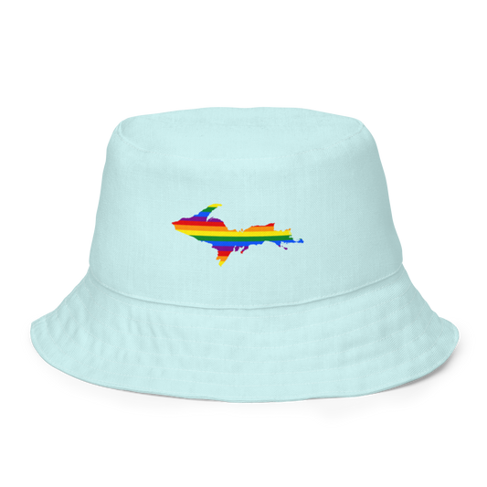 Michigan Upper Peninsula Bucket Hat (w/ UP Pride Flag) | Reversible - Cyan