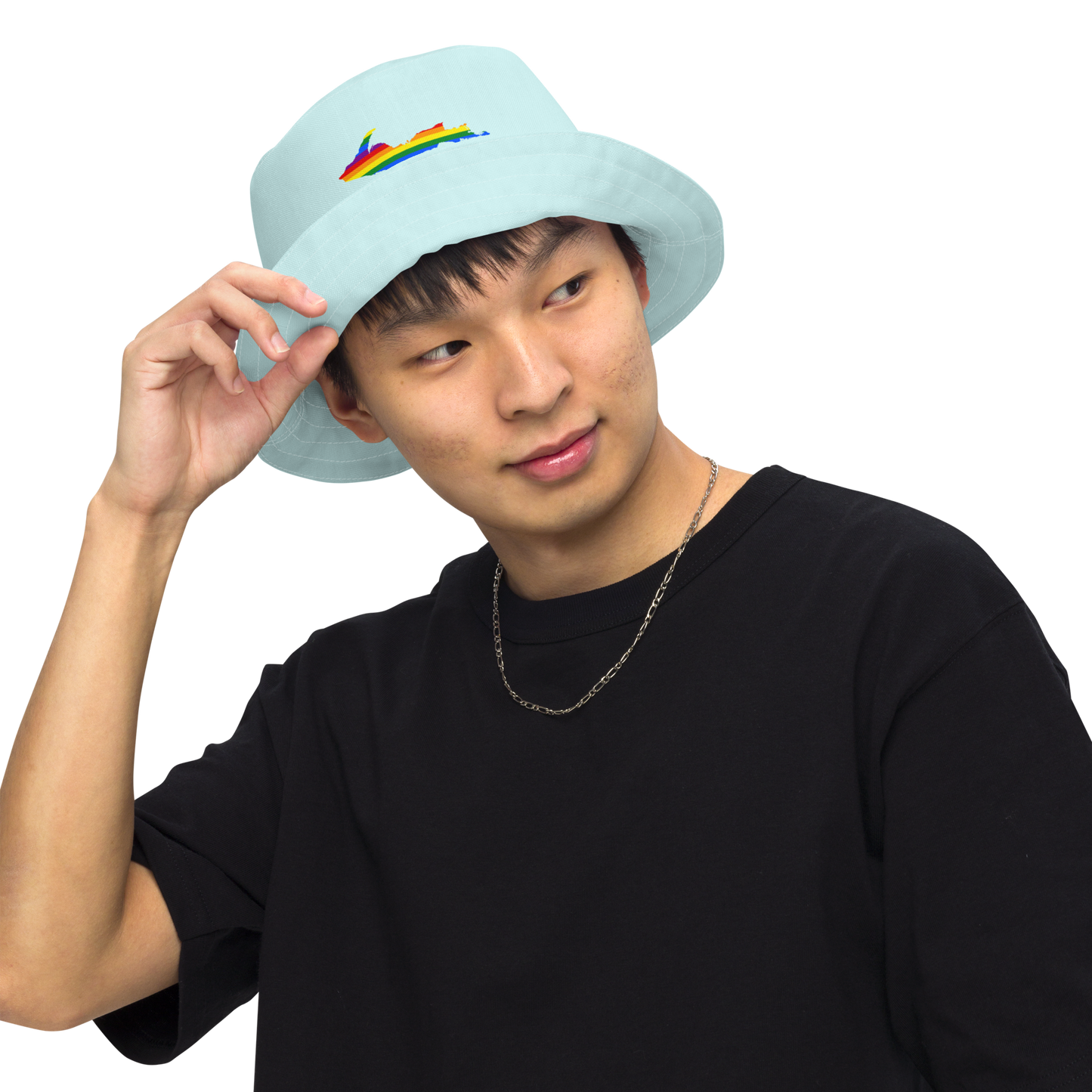 Michigan Upper Peninsula Bucket Hat (w/ UP Pride Flag) | Reversible - Cyan