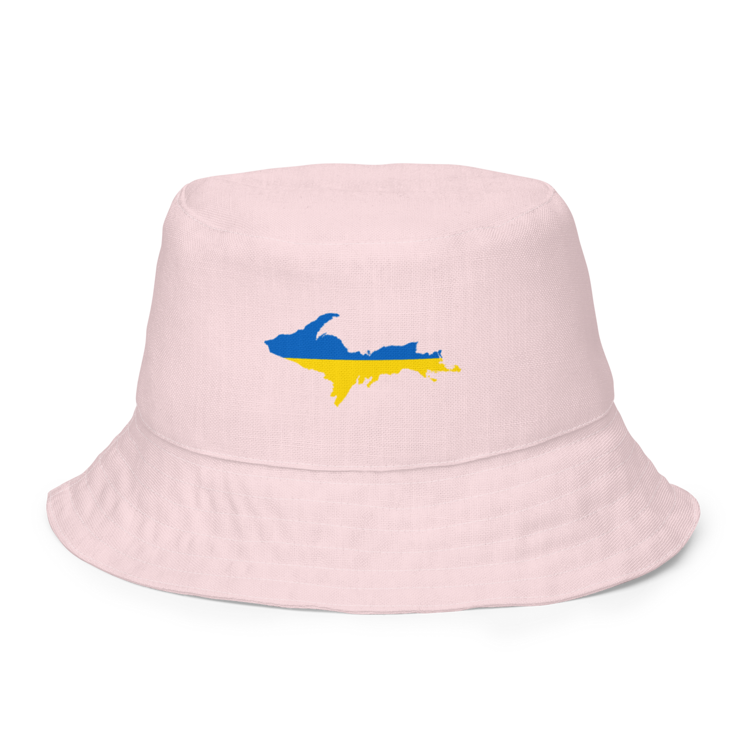 Michigan Upper Peninsula Bucket Hat (w/ UP Ukraine Flag) | Reversible - Pink