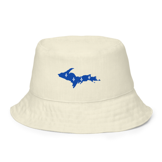 Michigan Upper Peninsula Bucket Hat (w/ UP Quebec Flag) | Reversible - Ivory White