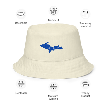 Michigan Upper Peninsula Bucket Hat (w/ UP Quebec Flag) | Reversible - Ivory White