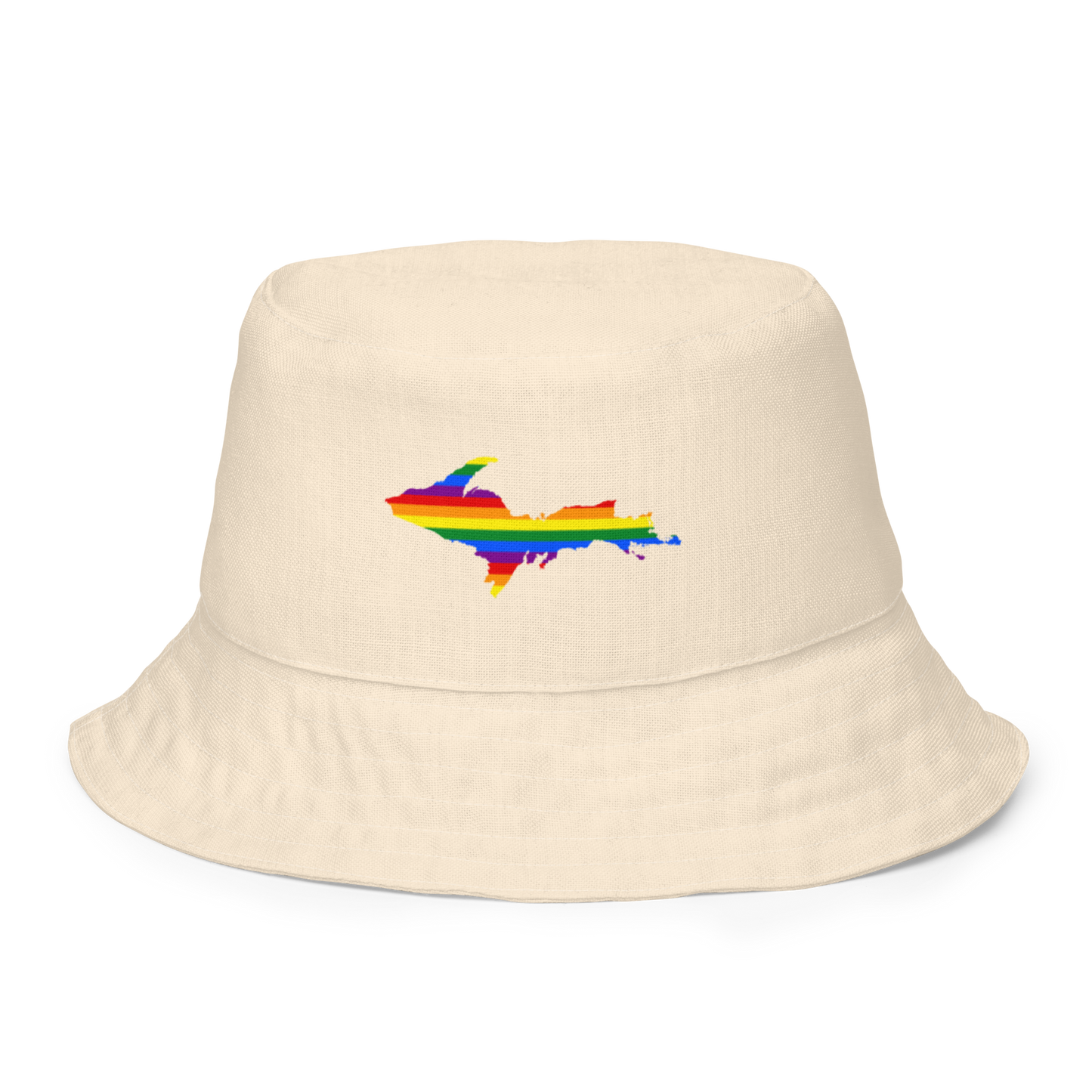 Michigan Upper Peninsula Bucket Hat (w/ UP Pride Flag) | Reversible - Champagne White