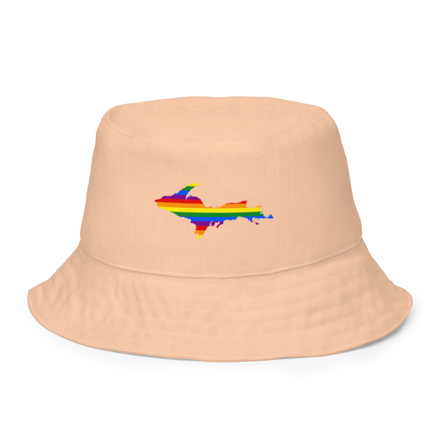 Michigan Upper Peninsula Bucket Hat (w/ UP Pride Flag) | Reversible - Peach Color