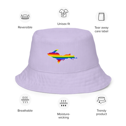 Michigan Upper Peninsula Bucket Hat (w/ UP Pride Flag) | Reversible - Lavender