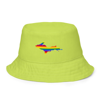 Michigan Upper Peninsula Bucket Hat (w/ UP Pride Flag) | Reversible - Gooseberry Green