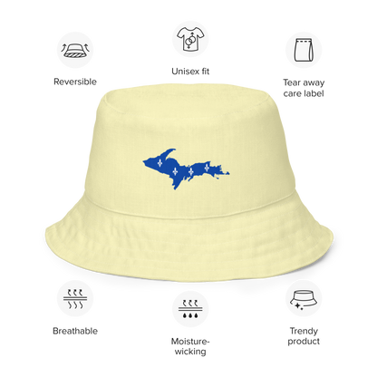 Michigan Upper Peninsula Bucket Hat (w/ UP Quebec Flag) | Reversible - Canary Yellow