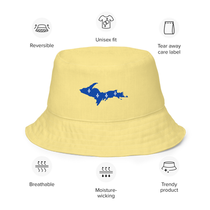 Michigan Upper Peninsula Bucket Hat (w/ UP Quebec Flag) | Reversible - Cherry Yellow