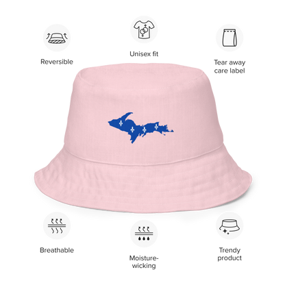 Michigan Upper Peninsula Bucket Hat (w/ UP Quebec Flag) | Reversible - Pale Pink