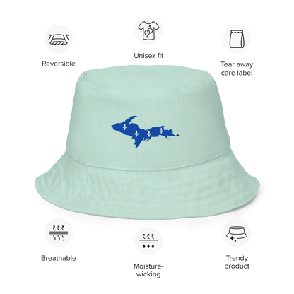 Michigan Upper Peninsula Bucket Hat (w/ UP Quebec Flag) | Reversible - Sea Green