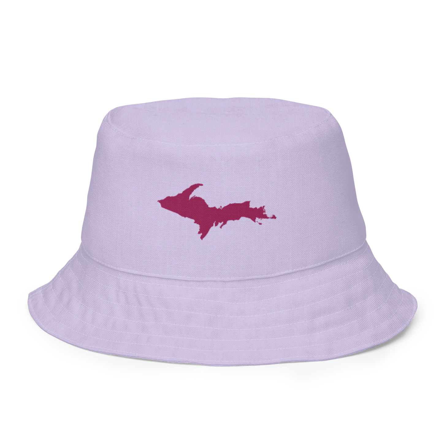 Michigan Upper Peninsula Bucket Hat (w/ Ruby Red UP Outline) | Reversible - Lavender