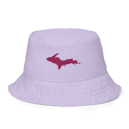 Michigan Upper Peninsula Bucket Hat (w/ Ruby Red UP Outline) | Reversible - Lavender