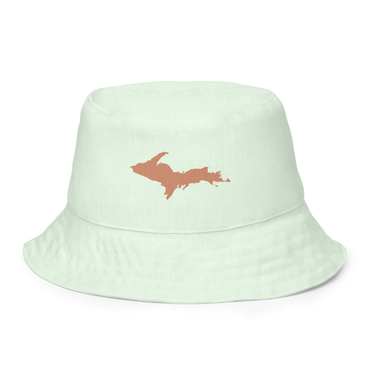 Michigan Upper Peninsula Bucket Hat (w/ Copper UP Outline) | Reversible - Dew Green