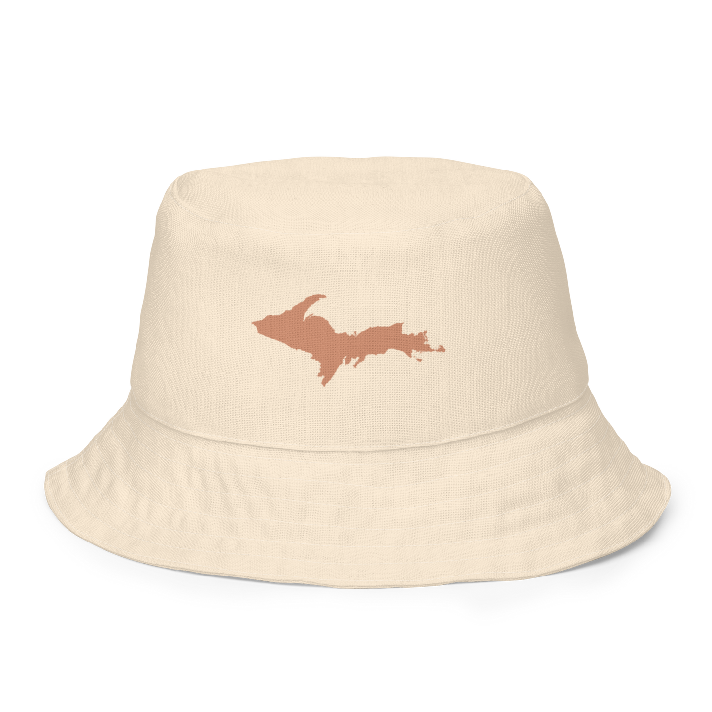 Michigan Upper Peninsula Bucket Hat (w/ Copper UP Outline) | Reversible - Champagne White