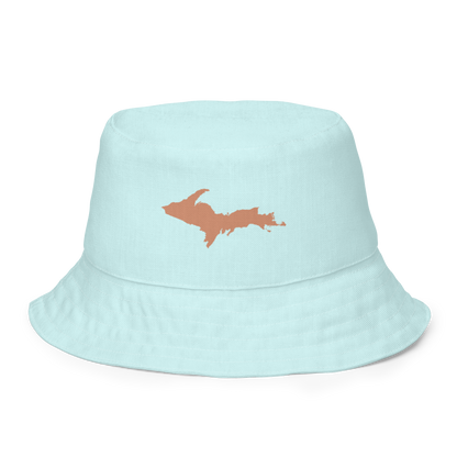 Michigan Upper Peninsula Bucket Hat (w/ Copper UP Outline) | Reversible - Cyan